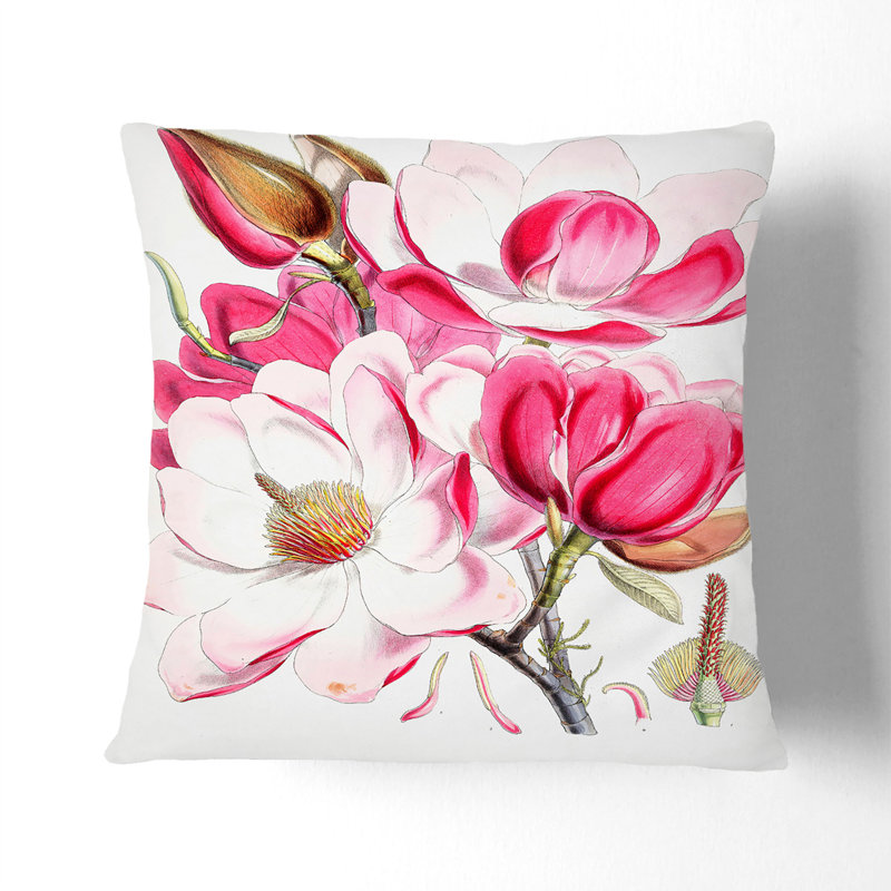 Floral Square Throw Cushion, 40cm H x 40cm W x 15cm D