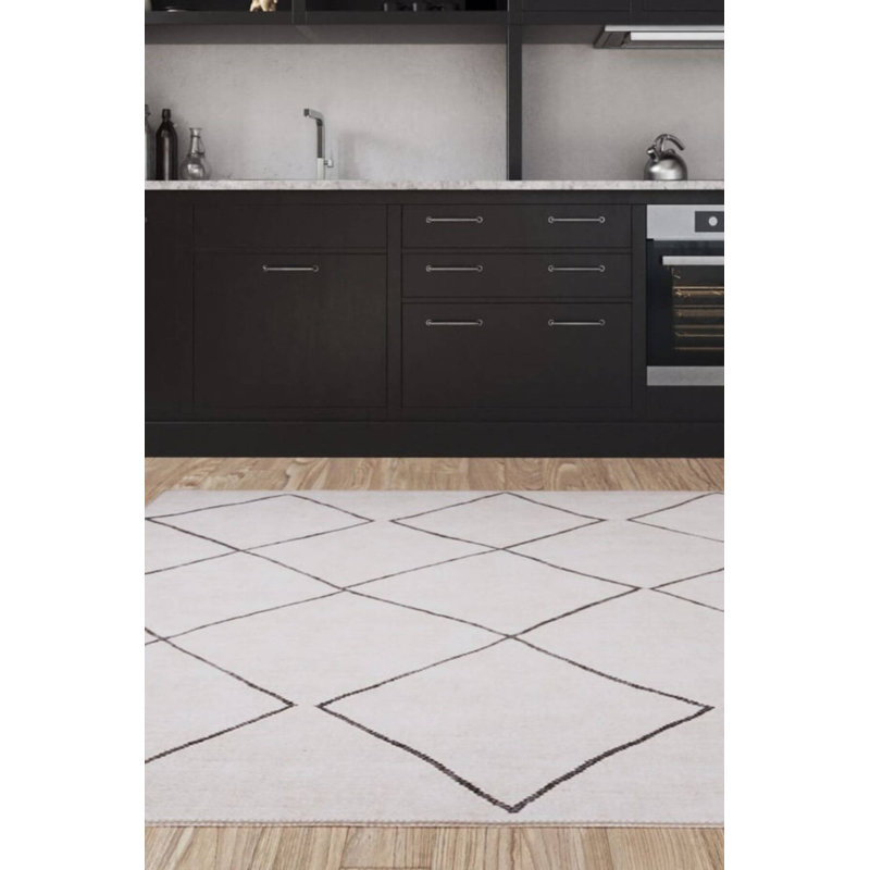 Tapis beige à motif tissé Soul, Tapis de couloir 2 pi 6 po x 9 pi 11 po