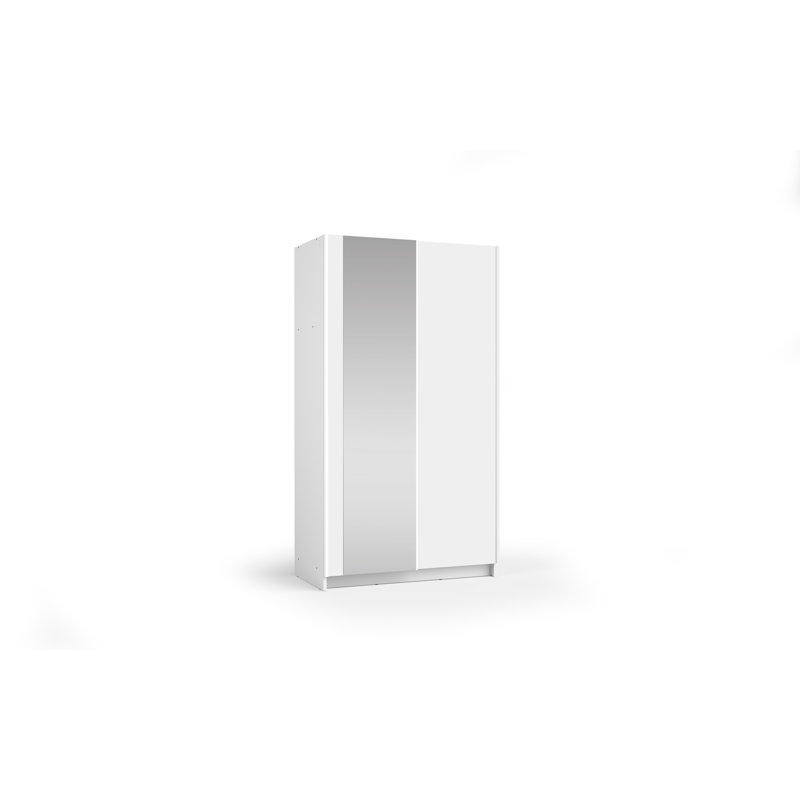 Shonette 2 Door Laminate Wardrobe, White,  182cm H x 100cm W x 55cm D