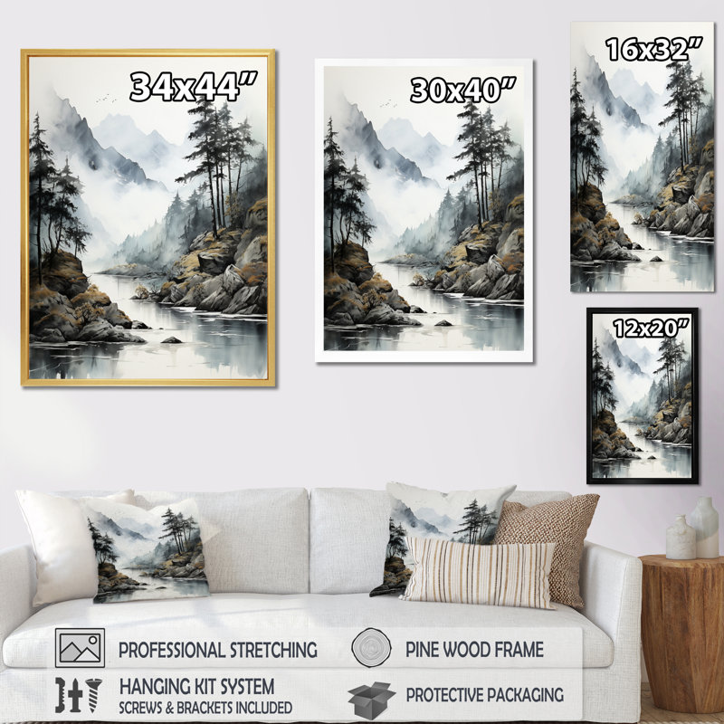 Herzl Alaska Misty Fjords I - impression, H 32 po x l 24 po x P 1 po, Cadre simple blanc