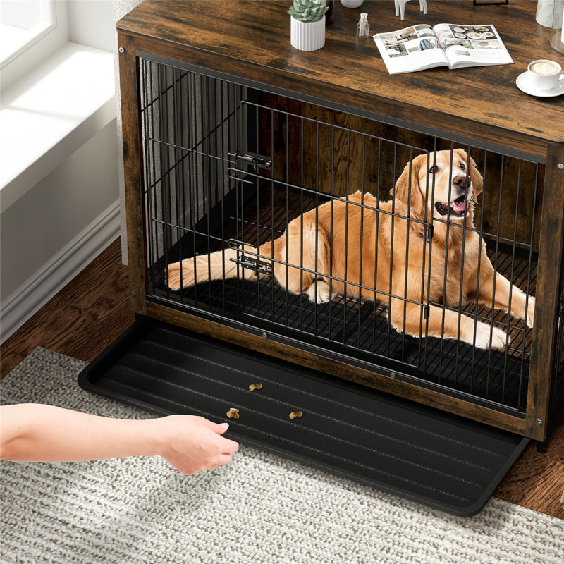 Caisse pour animal de compagnie patinée Algunde, Moyen (H 27 po x l 31 po x P 23 po)
