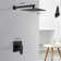Matte Black Brass Shower System With Rough-in Valve
