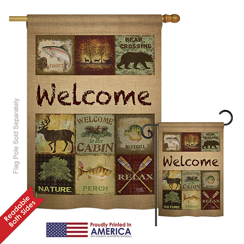 « call of the wilderness nature », maison verticale en polyester à 2 côtés 40 x 28 po ensemble de drapeau