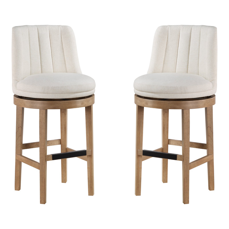 Tabouret de bar rotatif 30 po Jessabella, Blanc lin