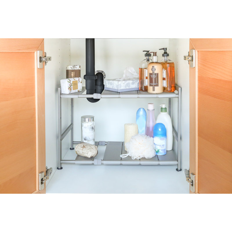 Nickel 2-Tier Expandable Under-the-Sink Organizer