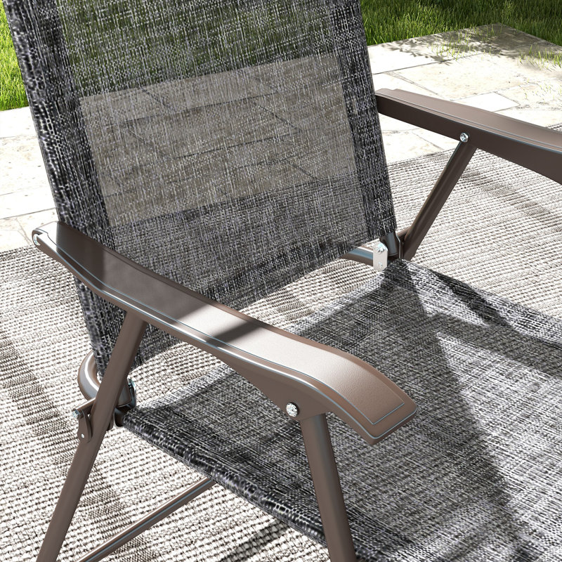 Ambrogina Folding Patio Dining Armchair, Grey