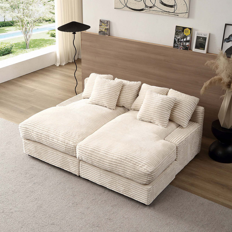 Twins Sofa Couch, Beige