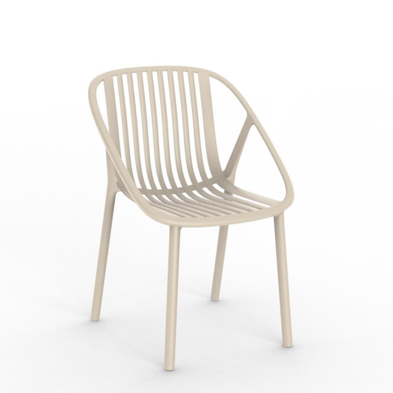 Bini Outdoor Dining Side Chair, Ivory