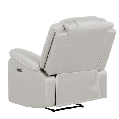 Challenger Modern Contemporary LED Power Recliner Chair Made With Wood And Metal Frame In Beige