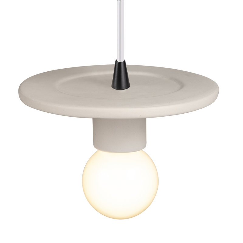 Luminaire suspendu à 1 lumière Leni, Bisque, Noir mat
