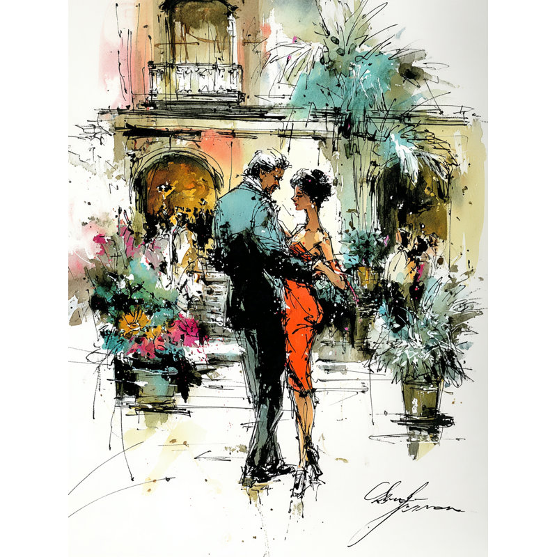 «Evening Dance», art mural sur toile tendue, H 24 po x l 16 po