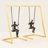10" H Gold and Brown Metal Bookends with Swinging Figures