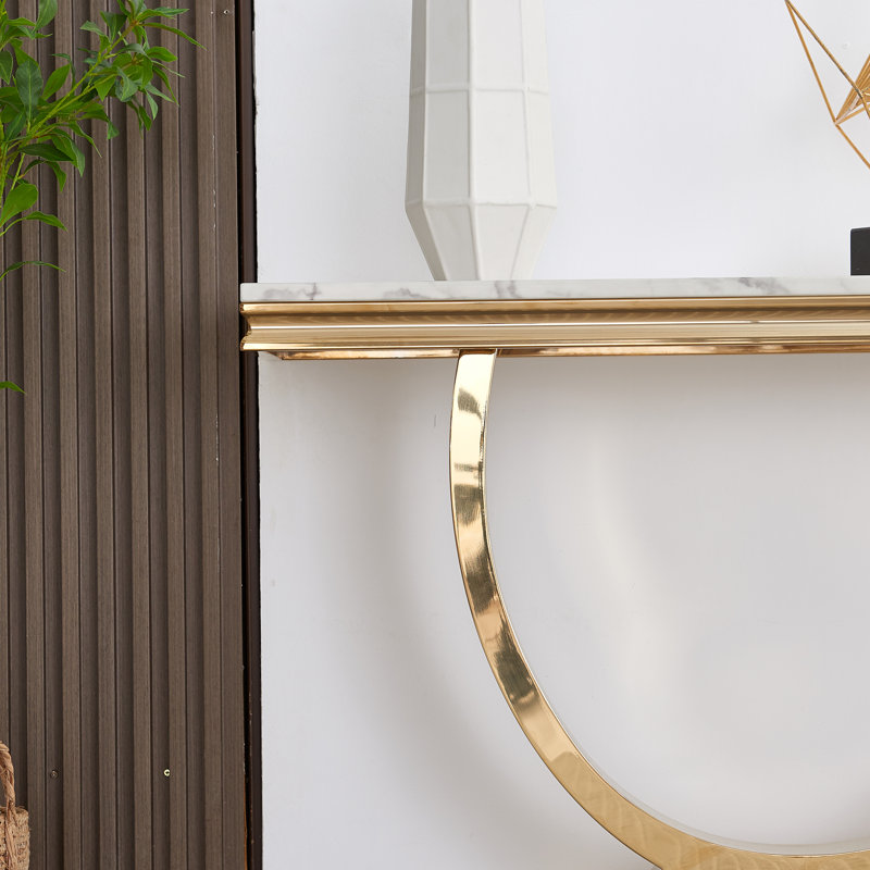 Console Tobitha, Blanc, Or