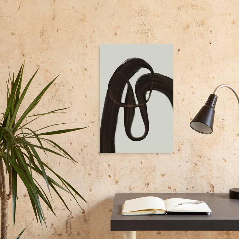 Graceful Flow Abstract Contemporary Minimalist Wall Art Print 1 Piece Wrapped Canvas Wall Art, 60.96cm H x 40.64cm W