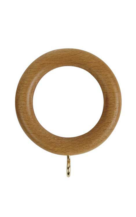 Wood Curtain Rings, Light Oak, 5cm W x 5cm D