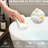 Glossy White 59" Freestanding Soaking Bathtub Made Of Solid Surface, Immersive Spa - Like Bathing, Ergonomic Design For Comfort, Leak Pop Up Drain Surface Bathtub, Luxury Handcrafted, Comfortable