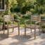 Ensemble de 2 chaises de salle à manger, fauteuil de patio en bois d'acacia, pour cour, bord de piscine, jardin, gris