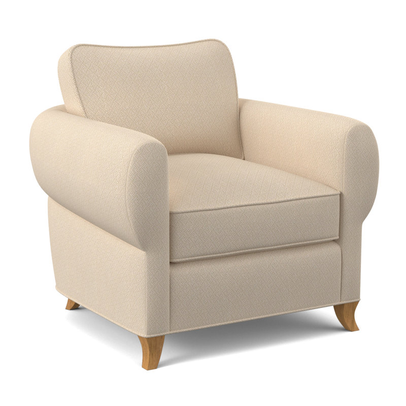 Fauteuil cocon, Ambre, 100 % polyester ivoire filigrane