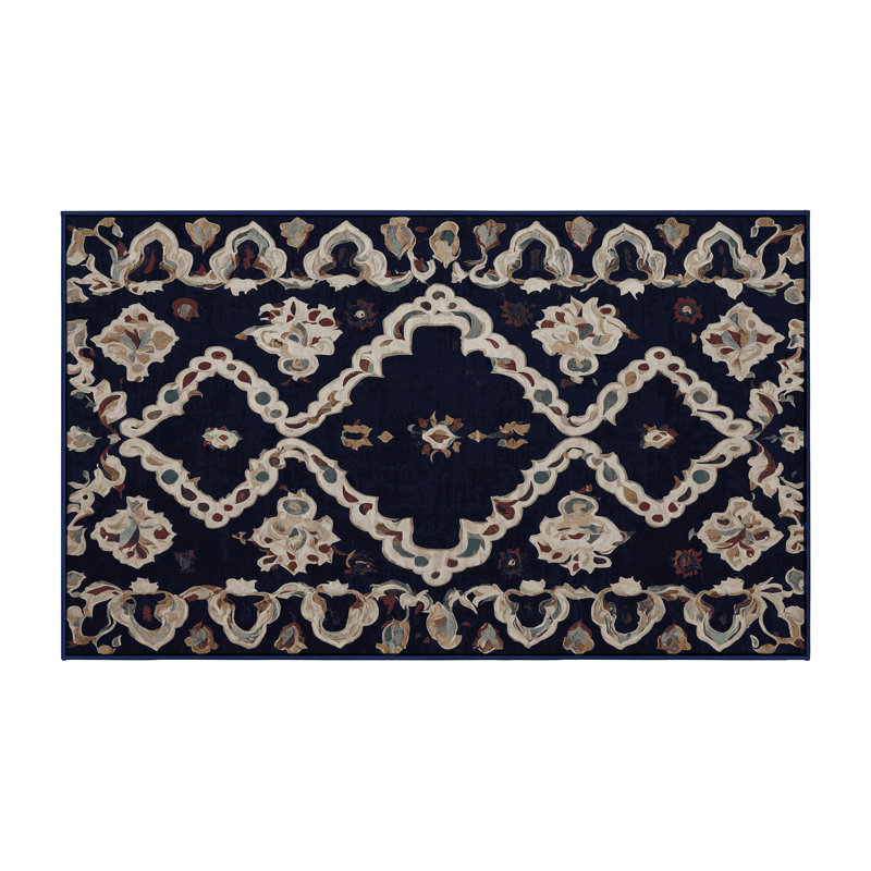 Machine Washable Purple Area Rug, Runner 2' x 4'
