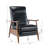 Sarasota Wood Arm Push Back Recliner - Black