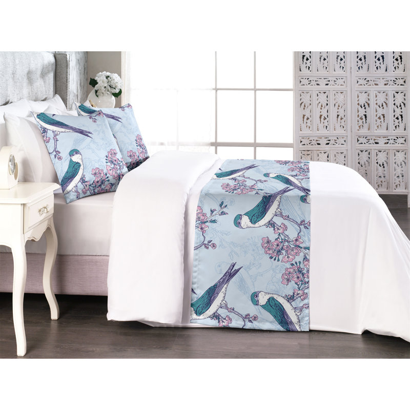 Ensemble de chemin de lit Ambesonne Birds and Nature, Grand lit