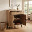 Armoires d'appoint 31 po H brun antique, armoire de rangement en bois massif rétro avec tablette et tiroirs, amplement d'espace pour le salon