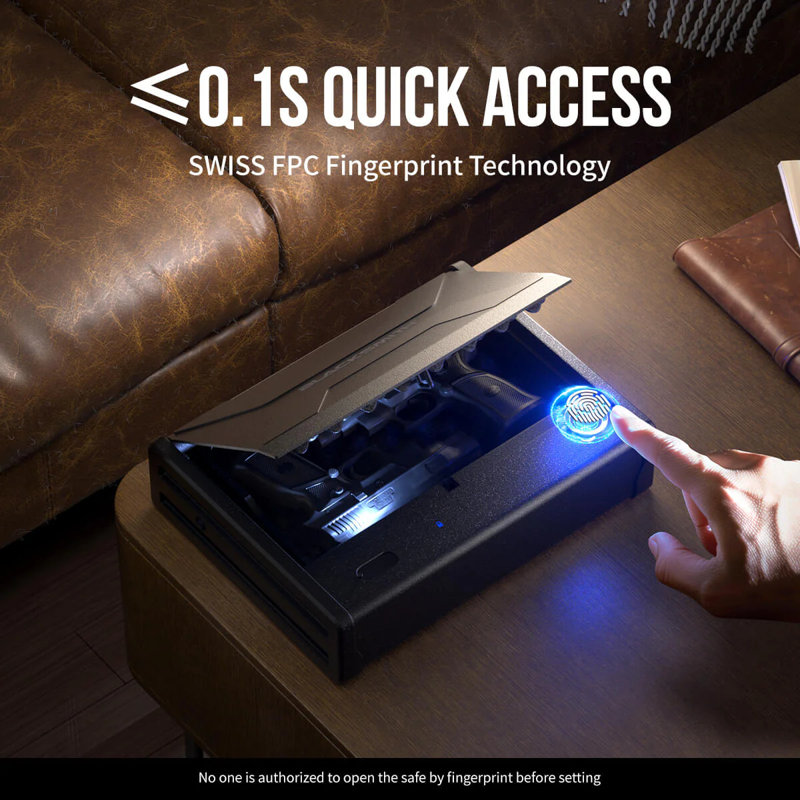 Pro Pistols Safe, Bedside Gun Box APP Fingerprints