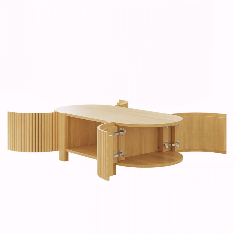 Table basse avec rangement pour le salon, Naturel