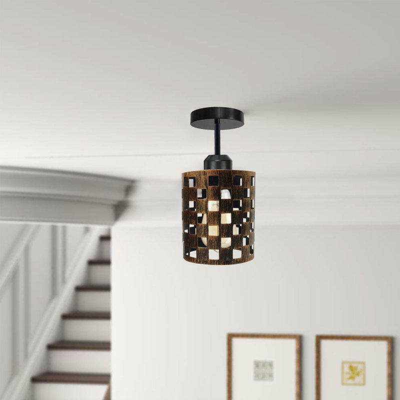 Chartier Semi Flush Mount, Brushed Copper