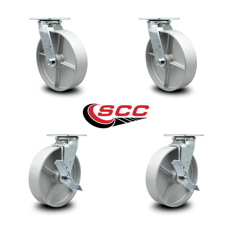 4 Piece Semi Steel Caster Set