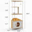 Tour d'angle pour chat, arbre à chat avec poteau à griffer, maisonnette pour chat avec station d'alimentation et plateforme d'escalade