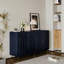 Armoire en bois laqué bleu pour le salon, le bureau. 4 portes, tablettes réglables, rangement pour porte en laque - stable, avec tablettes intérieures