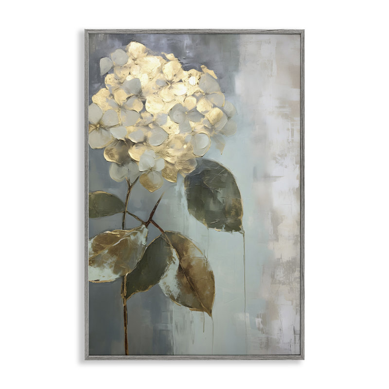 «Hydrangea Bloom» patiné, estampe numérique par Petals Prints Design, H 30 po x l 20 po, Estampe numérique Farmhouse