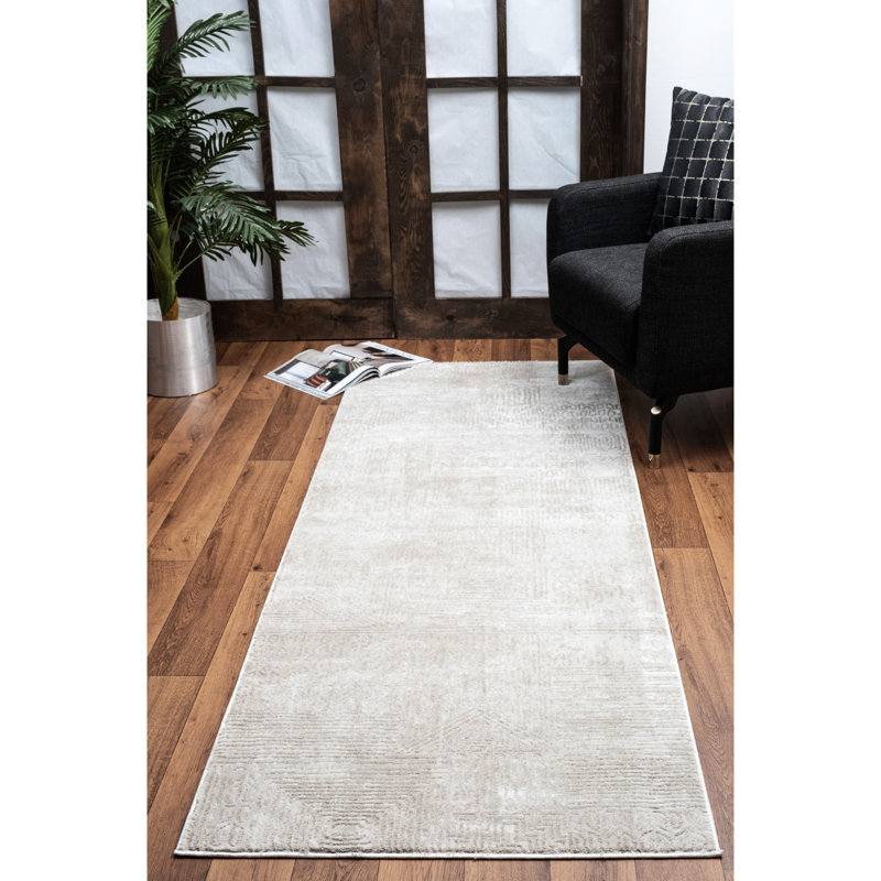 Élégance 2 pi Tapis X 3, beige, 100% teint, doux, pour le salon, le vestibule, tapis fabriqué en Turquie, usage régulier