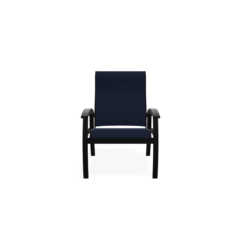 Chaise de patio Askar, Graphite classique, Bleu marine 13D Sunbrella®, Noir texturé