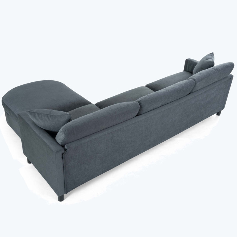 Canapé modulaire 2 pièces Milka, Polyester gris foncé