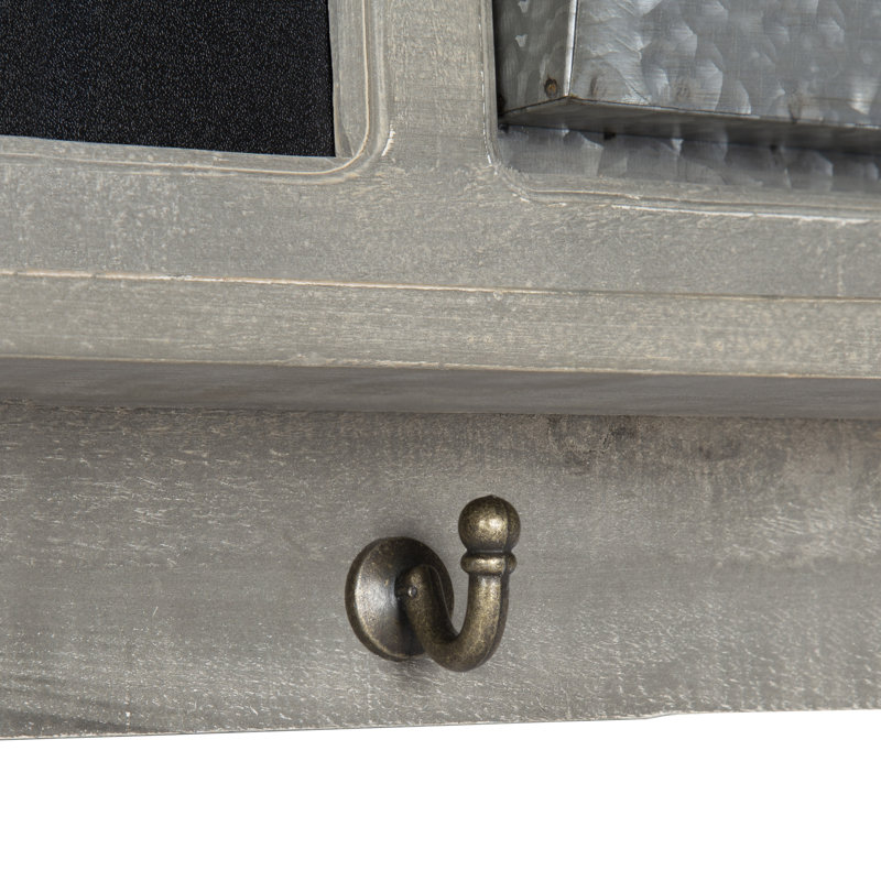 Solid Wood Wall Organizer, Grey