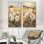 Pivoines campagne dans la moisson I - décoration murale en toile florale 2 panneaux