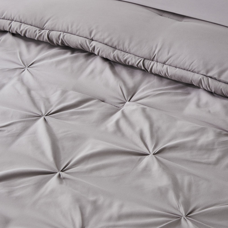 7pieces(full/queen/king)lightweight Solid Pinch Pleat Comforter Set For All Seasons, Twin(5 Pieces), Soft & Comfortable Bed In A Bag Set For Student/friends/family, A Cloud-like Sleeping Space , Spring/summer/autumn/winter, Great Gift/home Decor