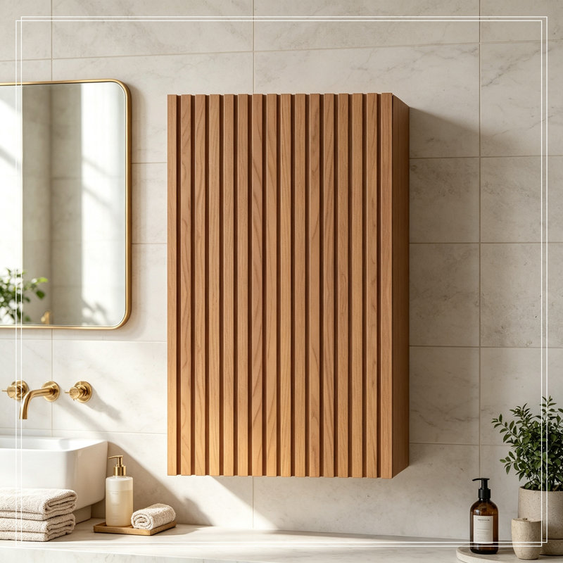 Armoire murale de salle de bain avec 1 porte, Brown
