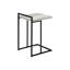 Table d'appoint, en forme de C, bout, côté, collation, salon, chambre à coucher, stratifié gris, métal noir, contemporain, moderne-1006316801