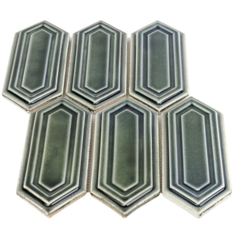 Nabi Hexagon Deep Emerald Picket Tile