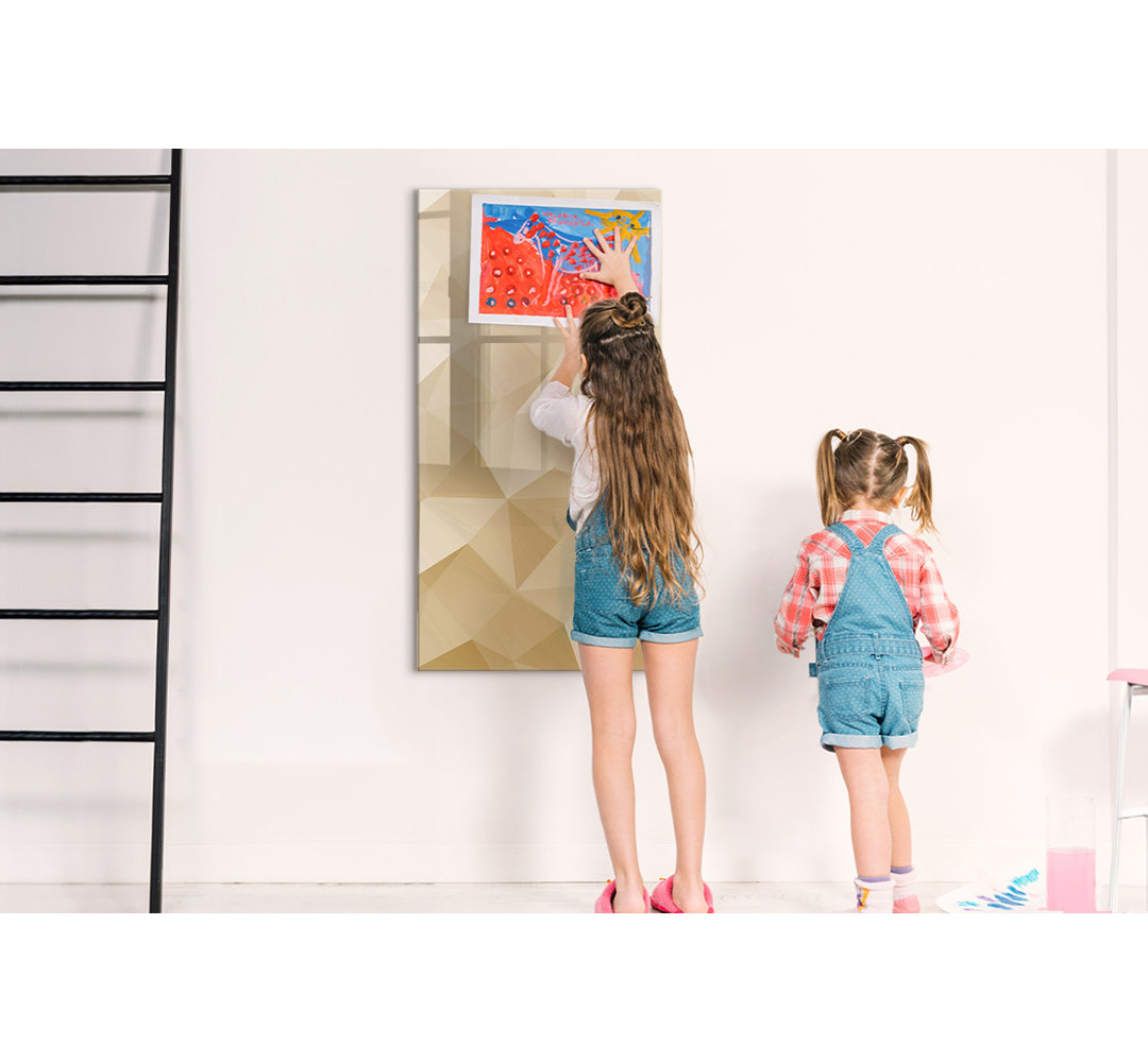 Magnetic Memo Board Whiteboard - 60 x 120 cm - With Marker and Magnets - Triangles abstraction