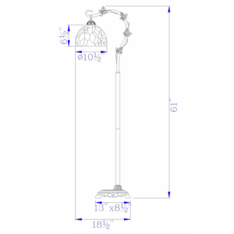 Lampe de plancher à lecture 61" Roundtree