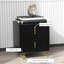 Nightstand, Bedside Table, Side End Table w/ 2 Drawers, Metal Legs