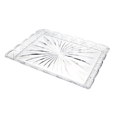 16" Clear Rectangular Crystal Serving Tray