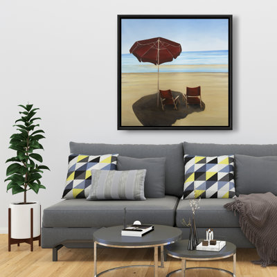 Relax at the beach - Beige Exotic Framed Canvas | Home Decor