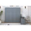 Lit escamotable mural avec bureau, tablettes de rangement et grandes armoires