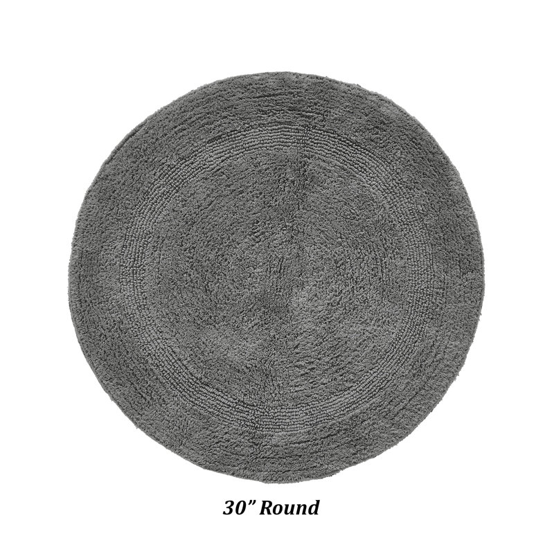 Deidre 100% Cotton Tufted Round Bath Rug, Machine Washable Reversible Super Absorbent 30" Round Oeko-Tex Certified Bathroom Rugs