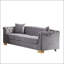 Canapé Chesterfield classique 84 po en velours 3 places avec têtes de clous dorées-132516595
